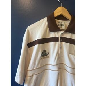 NWT Aruba | 100% Preshrunk Cotton Brown + Cream Polo Shirt | Size XXL